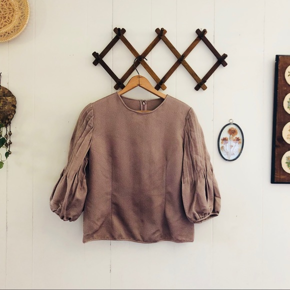 Vintage Tops - 🥀5/$25 Christian Ruperto Pleated Sleeve Blouse